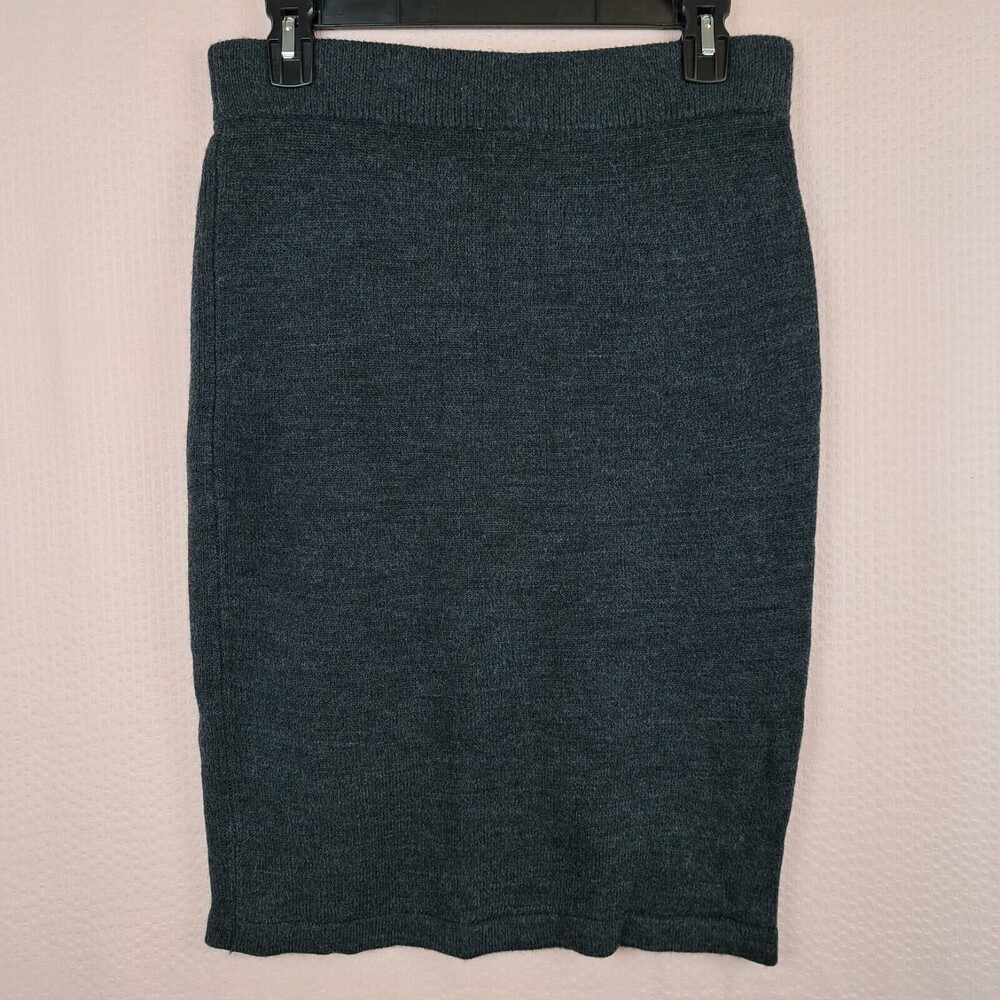 Vintage Partners Women Knit Gray Acrylic Skirt Soft Classic Elastic Size M - Picture 5 of 9